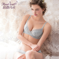 润微无钢圈文胸罩收副乳透气薄款大码聚拢薄厚杯女士内衣性感上托 花若相惜