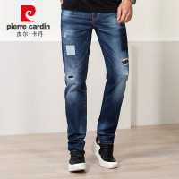 皮尔卡丹男装百搭微弹休闲直筒中腰牛仔裤203717