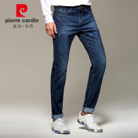 皮尔卡丹男士牛仔裤2018秋季新款男装中青年修身中腰直筒四季长裤 203746