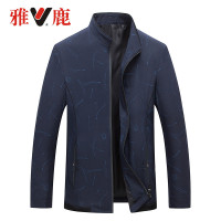 yaloo/雅鹿男士外套2018春季新款修身立领薄款印花休闲夹克男春秋