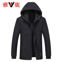 yaloo/雅鹿青年夹克男 2018春季新款休闲爸爸装茄克中年连帽外套