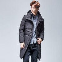 yaloo/雅鹿羽绒服男 中长款新款韩版正品冬季加厚保暖修身连帽潮