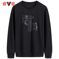 yaloo/雅鹿T恤男2019春季中青年男装打底衫潮流圆领卫衣男