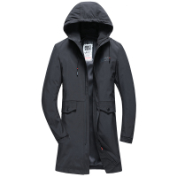 yaloo/雅鹿风衣男2019春秋季连帽大衣外套中长款休闲男装上衣