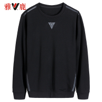 yaloo/雅鹿长袖男士潮流圆领2019春装卫衣韩版修身打底衫