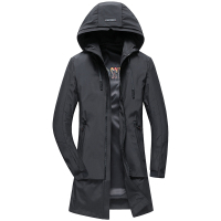 yaloo/雅鹿风衣男中长款2019韩版连帽过膝潮流中年男士外套