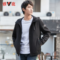 yaloo/雅鹿2019春季新款男装夹克 时尚潮流连帽夹克男士短款外套