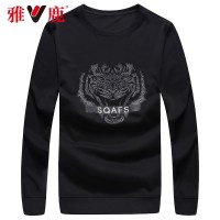 yaloo/雅鹿男士2019春装新款卫衣休闲中青年潮流打底衫保暖长T