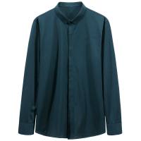 yaloo/雅鹿黑色衬衫男长袖2019春秋季新款男装上衣休闲衬衣