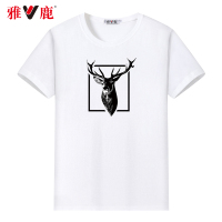 雅鹿T恤男2019年夏季新款男士短袖T恤印花T恤