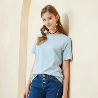 高梵(GOLDFARM)春夏女装韩版宽松百搭舒适纯棉圆领短袖T恤