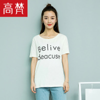 高梵(GOLDFARM)春夏装T恤女短袖韩范简约修身百搭短款宽松学生
