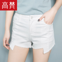 高梵2018夏季新品个性不规则切边牛仔短裤时尚随性新潮牛仔热裤