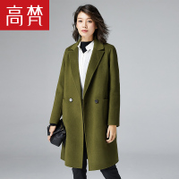 高梵(GOLDFARM) 秋冬韩版修身双面羊毛呢子大衣中长款毛呢外套女
