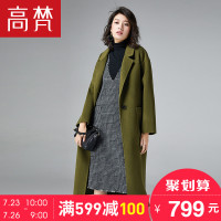 高梵(GOLDFARM)韩版长款双面呢大衣女 冬季羊毛呢子外套