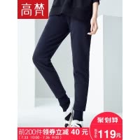 高梵(GOLDFARM)运动裤女宽松薄款长裤百搭黑色运动休闲裤女束脚裤2018新款女