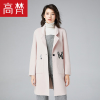 高梵(GOLDFARM)清仓时尚个性中长款大衣女动物刺绣冬装大衣女