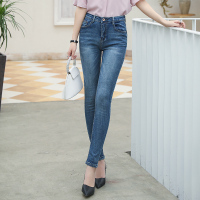 高梵(GOLDFARM)2019年春夏女款九分铅笔休闲牛仔裤