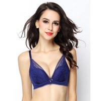 婷美浓情日记大V领薄款性感网纱聚拢上托调整型文胸