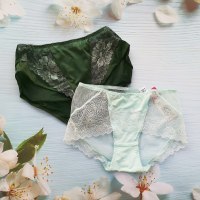 婷美【2条装】性感蕾丝花边透气女士舒适内裤 DK6549蜜糖绿+DK6550薄荷绿