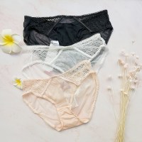 婷美【3条装】性感蕾丝舒适亲肤女士内裤组合 DK7337白色＋黑色＋粉色