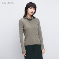 ERDOS 秋冬修身高领螺纹坑条女羊绒衫 E276A0172