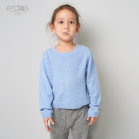 erdos KIDS 圆领纯羊绒翻花儿童套衫K776W1016