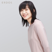 ERDOS 春夏轻薄纯色百搭针梭拼接真丝长袖女针织T恤 E276G0007