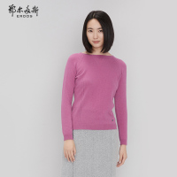 鄂尔多斯秋冬时尚圆领网眼镂空纯色休闲女羊绒衫Q276A0071