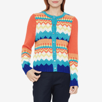 鄂尔多斯ERDOS 秋冬时尚休闲圆领提花女式羊绒开衫针织衫 8452695