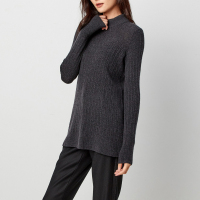 鄂尔多斯ERDOS 秋冬半高领抽条女式针织套衫羊绒衫C274A0055