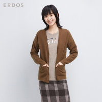 ERDOS 秋冬复古V领纯羊绒针织女开衫