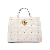 GUCCI/古驰 GG Marmont系列磁扣衍缝皮革手提包 硬443505