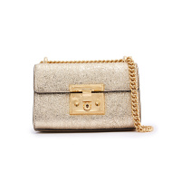 GUCCI/古驰 Padlock系列皮革金色包盖式女士单肩包 硬409487