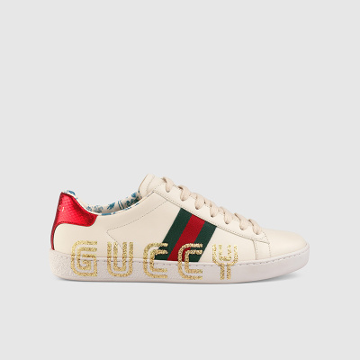 Gucci Ace系列饰织带Guccy印花运动鞋525268