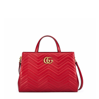 GUCCI/古驰 女士GG Marmont系列衍缝中号手提包443505