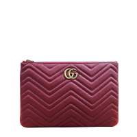 GUCCI/古驰 中性GG Marmont系列人形纹衍缝手拿包525541