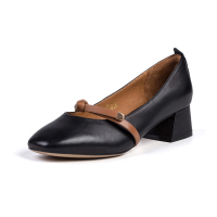 St&Sat/星期六 春季新款奶奶鞋浅口中跟粗跟单鞋女SS01111281