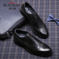 澳伦男鞋秋冬新款布洛克皮鞋意式雕花商务鞋英伦低帮鞋正装鞋