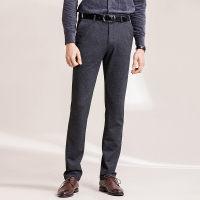 蒙蒂埃莫时尚商务风微弹肌理花灰修身版男士休闲裤