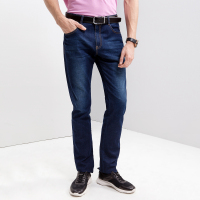 蒙蒂埃莫时尚百搭长绒棉微弹环保洗水修身牛仔长裤