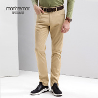 蒙蒂埃莫都市时尚挺括有型长绒棉微弹常规版休闲裤