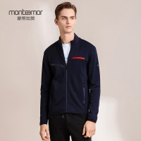 蒙蒂埃莫(monteamor)时尚运动机车款长袖针织外套男士夹克