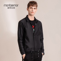蒙蒂埃莫(monteamor)时尚有型下摆抽绳常规版长袖翻领男士夹克