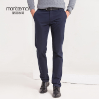 蒙蒂埃莫(monteamor)时尚保暖挺括棉感微弹修身版长裤男士休闲裤