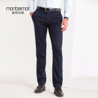 蒙蒂埃莫(monteamor)意式经典含羊绒柔光感微弹男士常规版休闲长裤