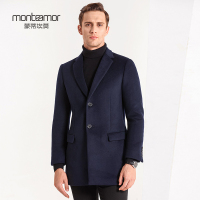 蒙蒂埃莫(monteamor)经典绅士百搭羊毛常规版男士中长款呢大衣