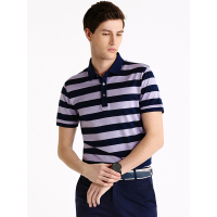 蒙蒂埃莫男式t恤80S天丝棉特色翻领雅致短袖条纹男士t恤短袖