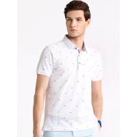 蒙蒂埃莫80s全棉珠地趣味M怪元素POLO翻领短袖T恤