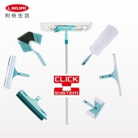 利快leifheit德国进口咔嗒系列家庭清洁工具套装直面拖把玻璃擦